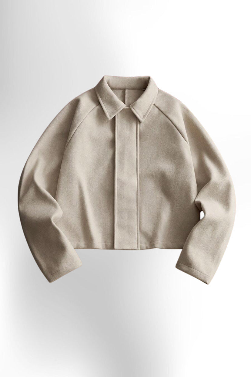 Men's Boxy Turndown Collar Long Sleeve Jacket