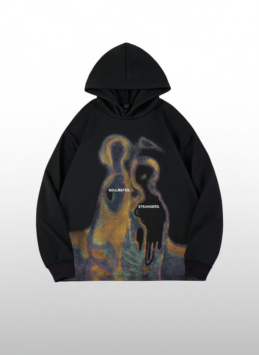Retro Silhouette Figure Print Hoodie