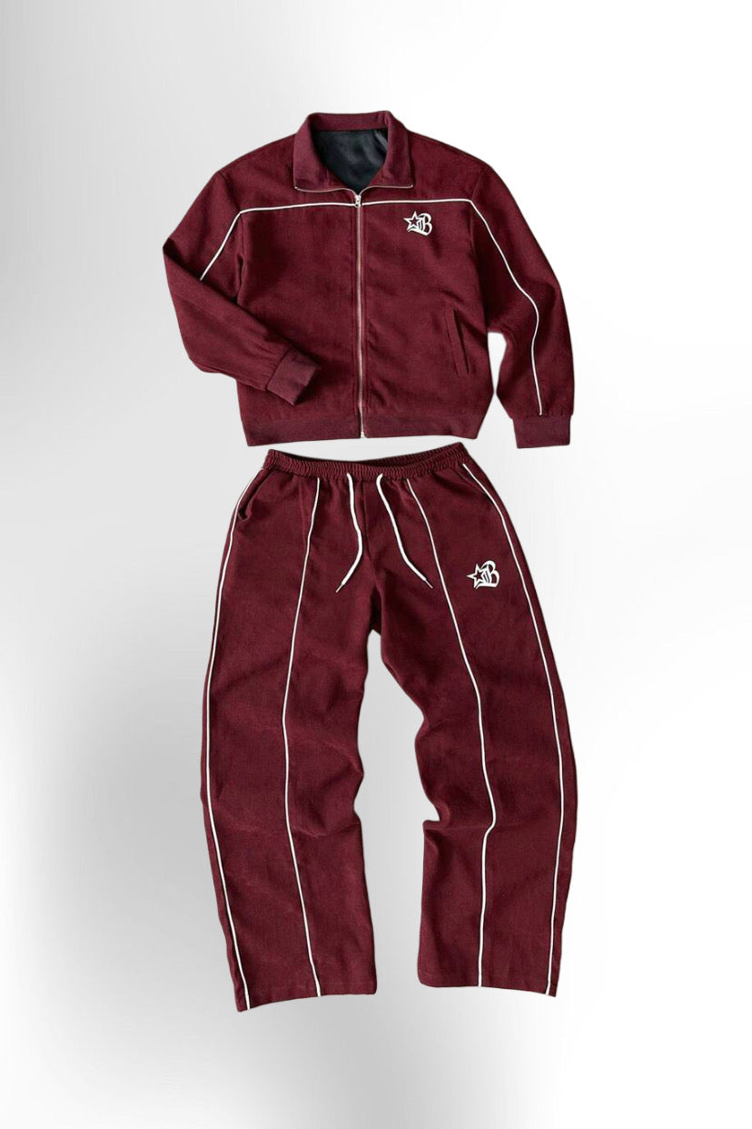 Men's 2pc Zip-Up Jacket And Drawstring Waist Long Pants Set