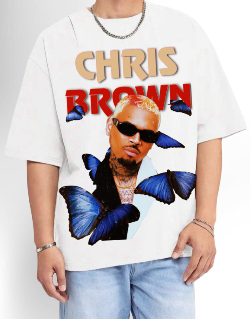 CHRIS BROWN BUTTERFLY OVERSIZED TEE