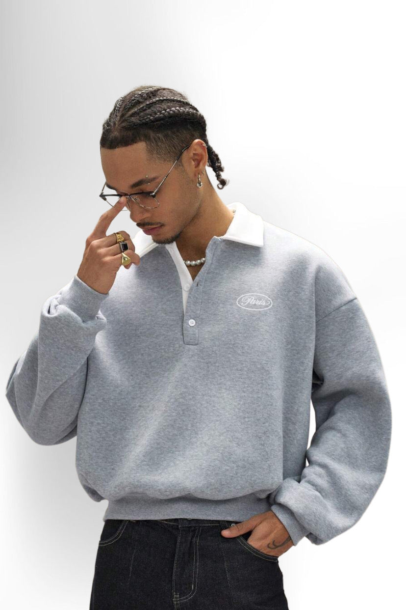 Men's Polo Collar Sweatshirt