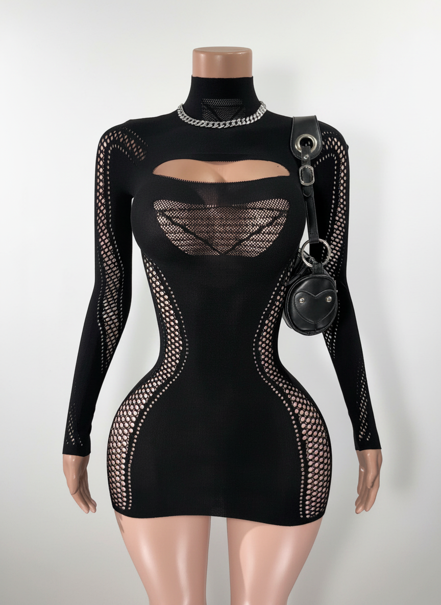 Long Sleeve Cutout Bodycon Dress