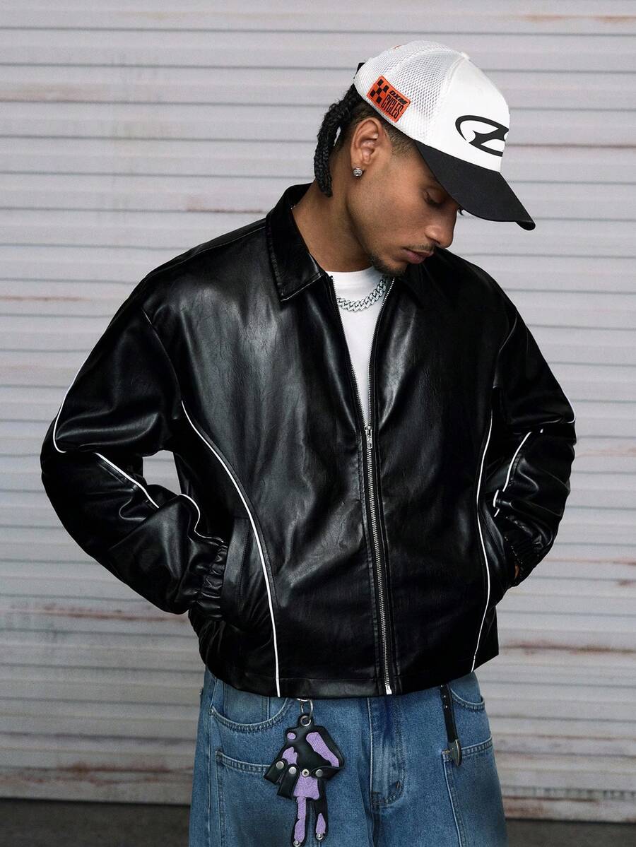 Men Woven Zip Up Jacket
