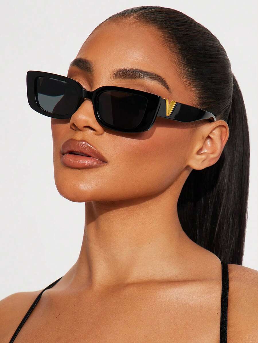 Women's Black Square Glasses
